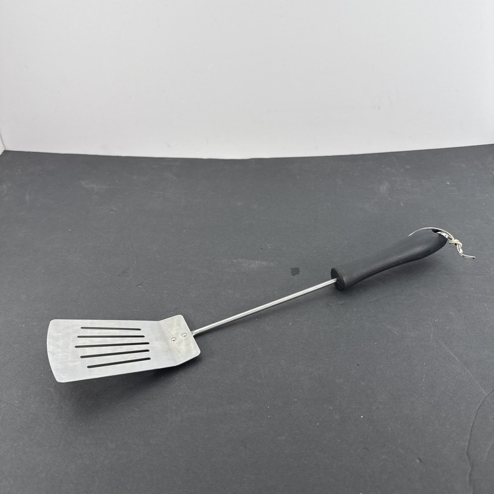 Unbranded Slotted Spatula 15in Metal Blade - Black Plastic Handle